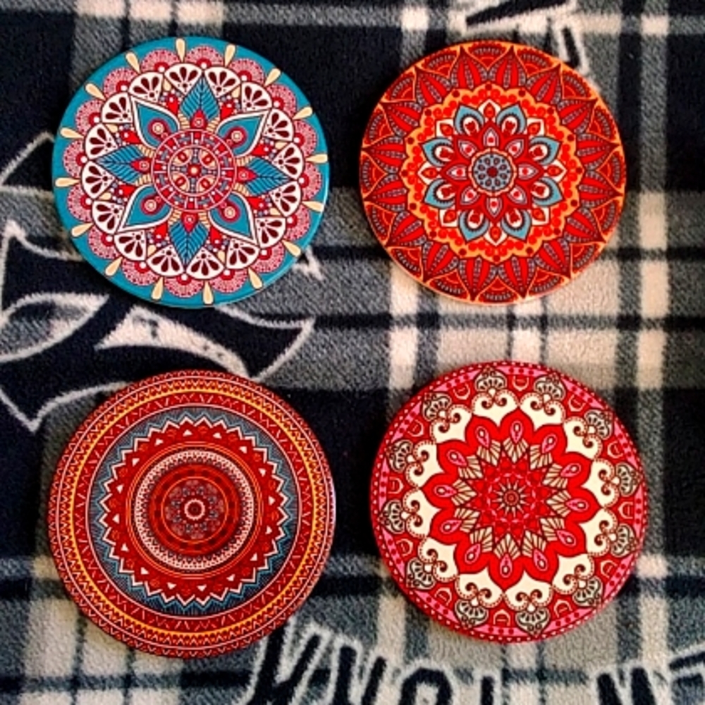 Brand New 4 x Mandala Design Coaster Set Coffee Cup Table Home Dining